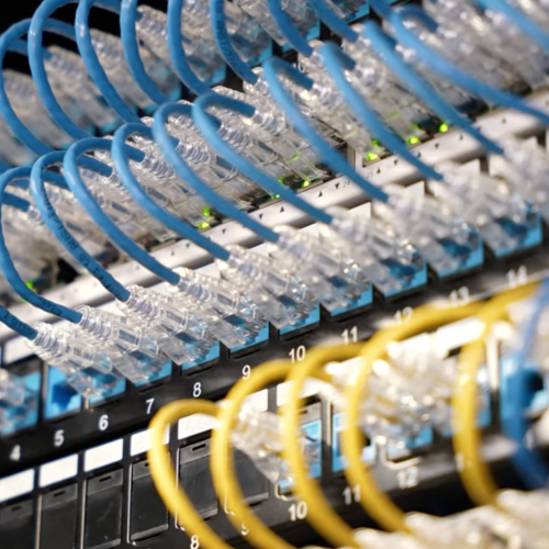 Network Infrastructure - Network patch panel with organized cables